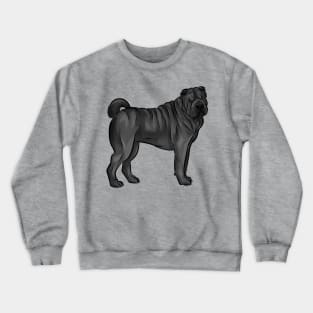 Cute Black Sharpei Dog Crewneck Sweatshirt